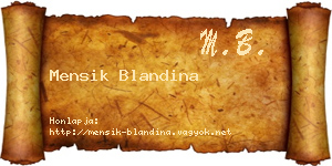 Mensik Blandina névjegykártya